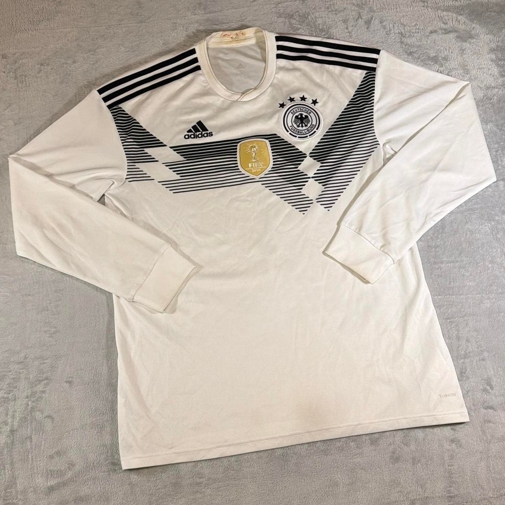 Authentic Vintage Adidas Germany World Cup Home Long Sleeve Jersey | White | L